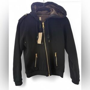 ❗️SOLD❗️Burberry Brit Reversible Quilted Hoodie – Women’s L – MSRP $650